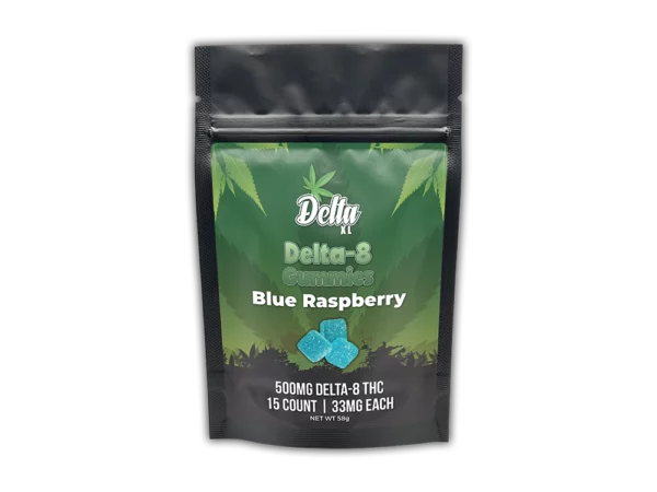 Delta-8 Gummies 15 Count Blue Raspberry
