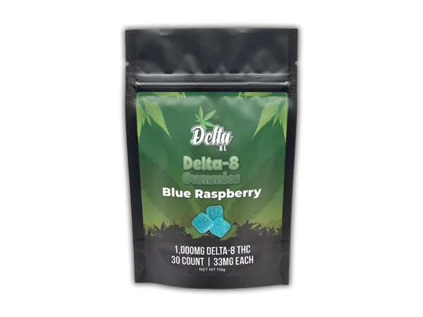 Delta-8 Gummies 30 Count Blue Raspberry