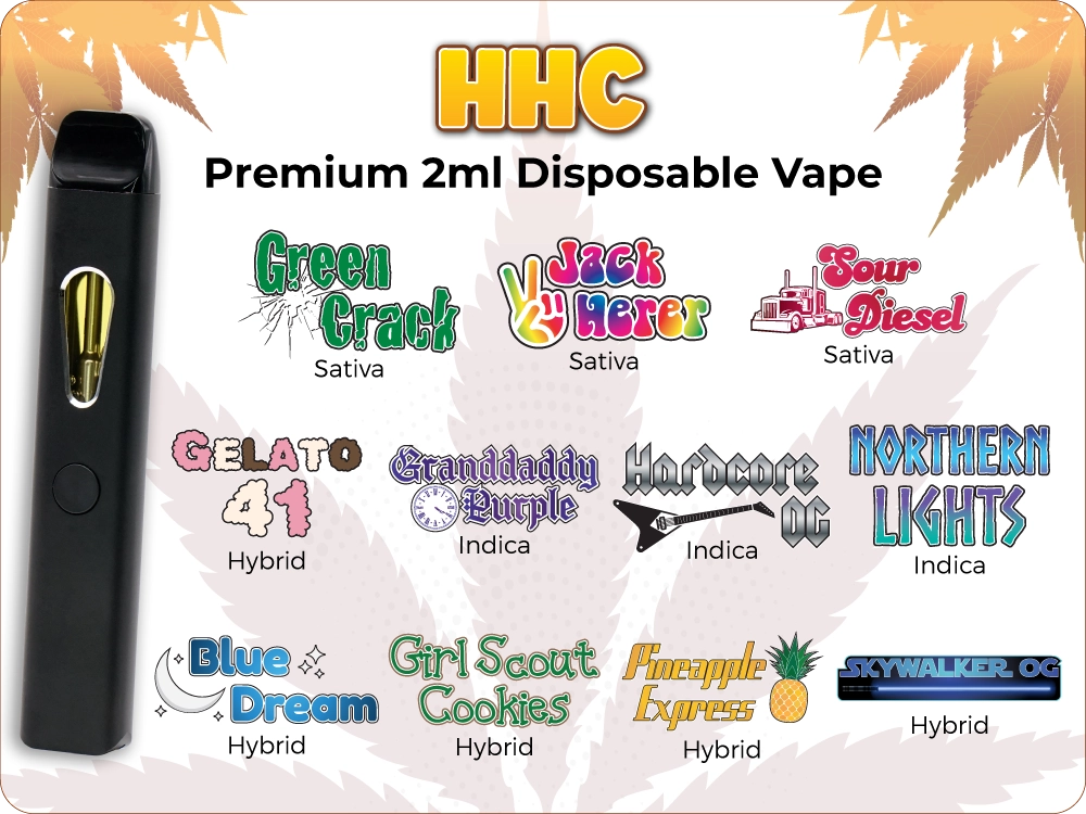 Rechargeable and Disposable HHC Vapes 2 Gram