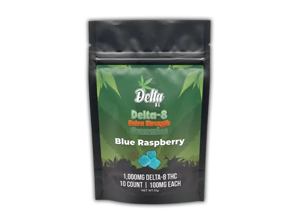 Delta-8 Extra Strength Gummies 10 Count Blue Raspberry