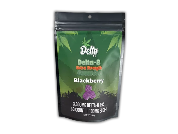 Delta-8 Extra Strength Gummies 30 Count Blackberry
