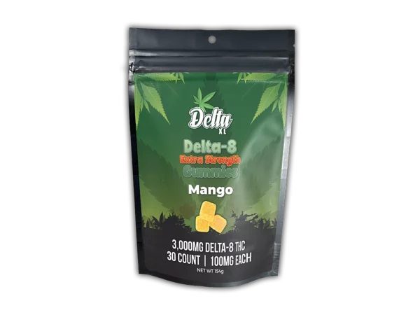 Delta-8 Extra Strength Gummies 30 Count Mango