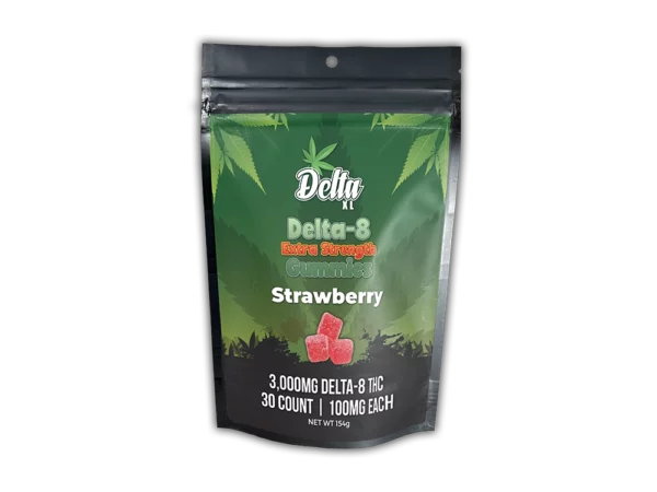 Delta-8 Extra Strength Gummies 30 Count Strawberry